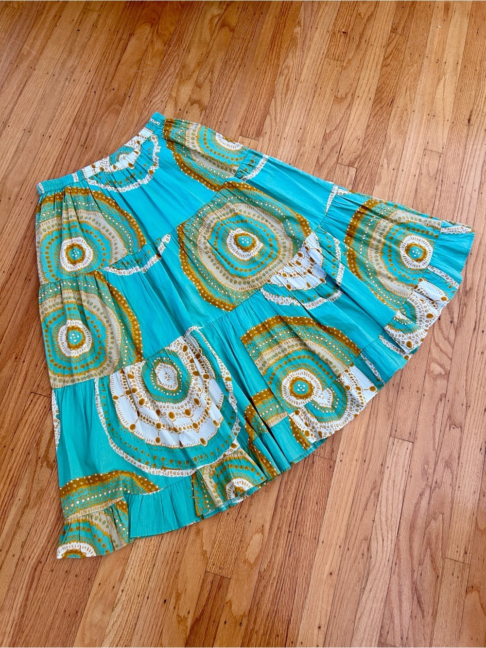 Anthropologie Cotton Patterned Midi Skirt